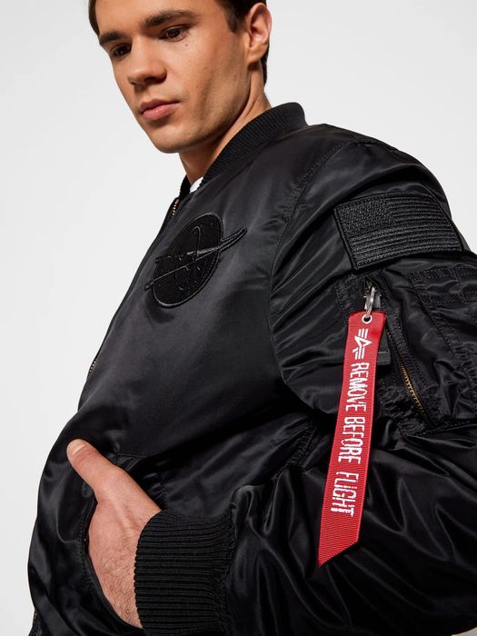 GEACA Bomber Alpha industries NASA MA-1 Black Stealth Edition* Pilot