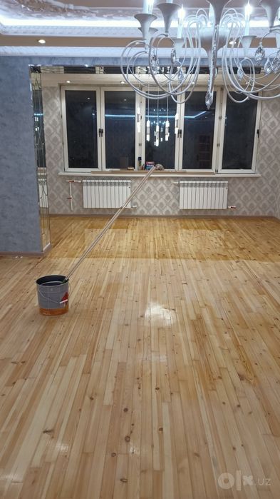 Шлифовка пол паркетной доски лакировка Марилка