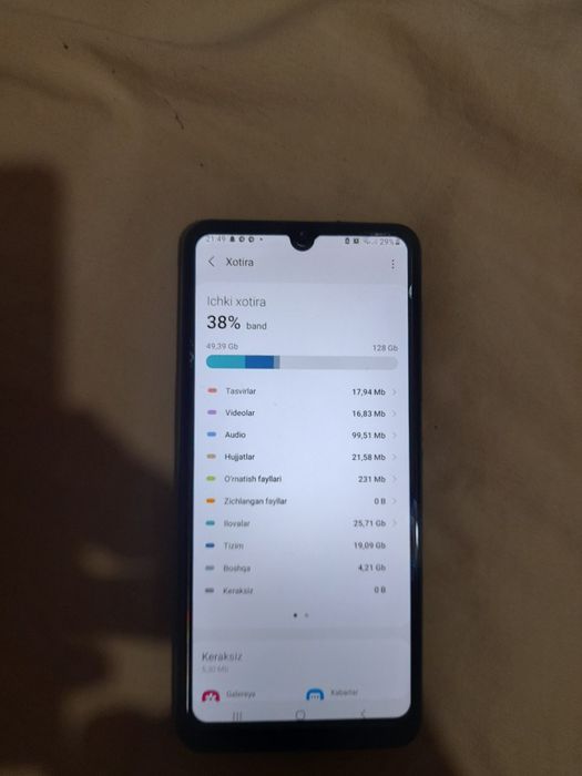 A32 telefoni sotiladi xotira128gb