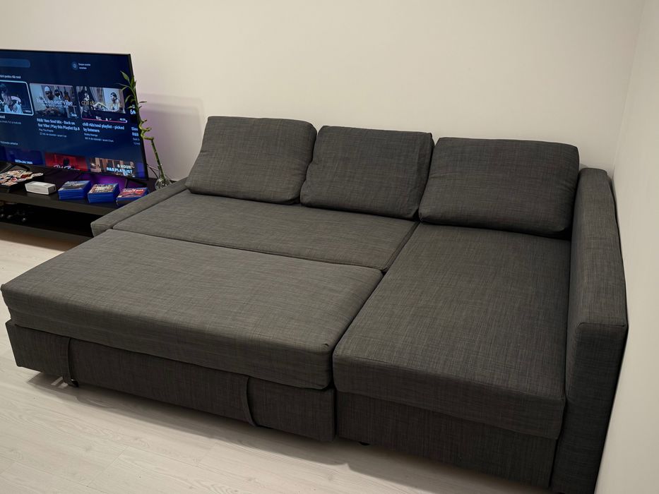 Colţar extensibil cu depozitare, Skiftebo gri închis. IKEA.