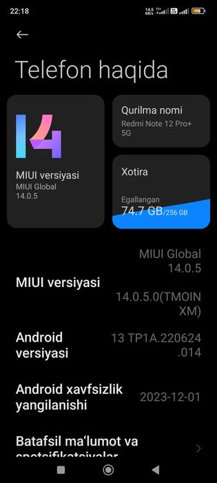 Redmi note 12 pro plus 5G 12/256gb