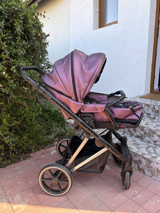 Carucior/carut bebe (landou, scoica si parte sport)  3 in 1 Xplorer Purple Shiny - Krausman testat ADAC