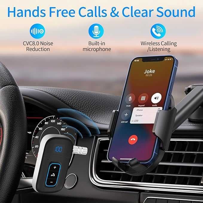 Bluetooth стерео адаптер с LED дисплей за автомобил