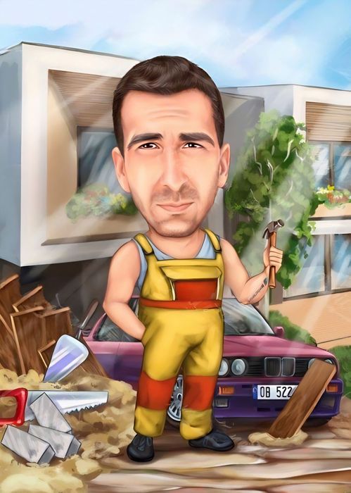 Карикатура за мъж