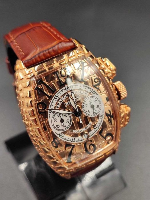 Franck Muller Gold Croco | Кварцов мъжки часовник