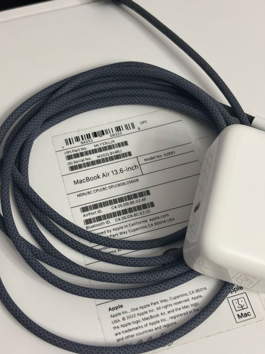 Macbook M2/8/256/87%/605 циклов