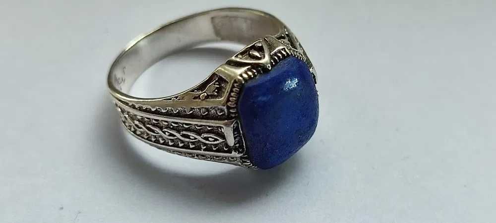 Красивое мужское кольцо с камнем афганский ЛАЗУРИТ