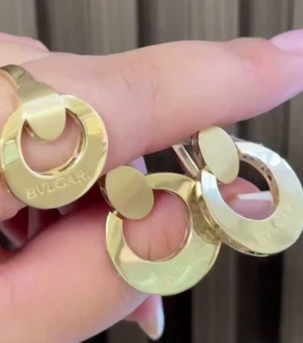 Серьги золотые 585 проба Булгари