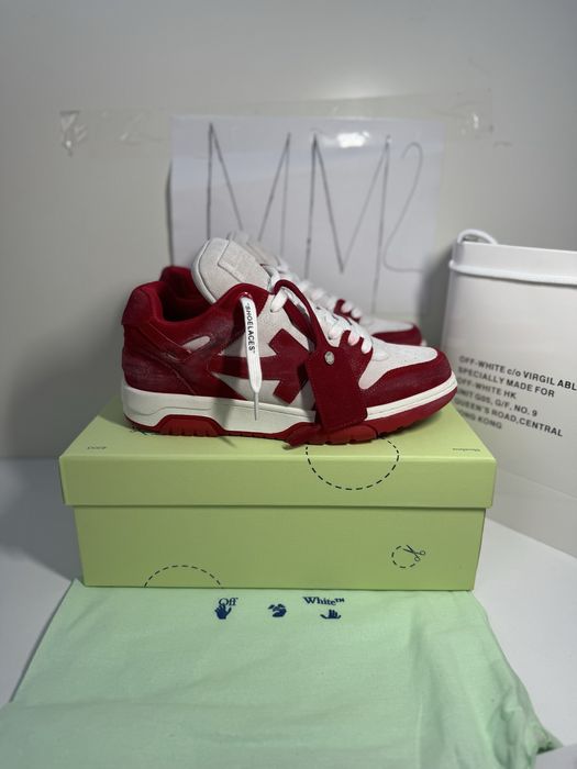 Adidasi Off-White Out Of Office Lace-Up Sneakers retro sude leather