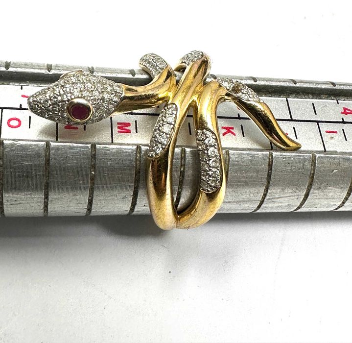 Пръстен змия в сребро и злато с диаманти и очи с рубини! Договаряне!
