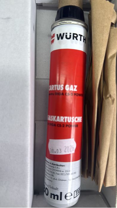 Butelie doz gaz wurth, sympafix, dewalt, max