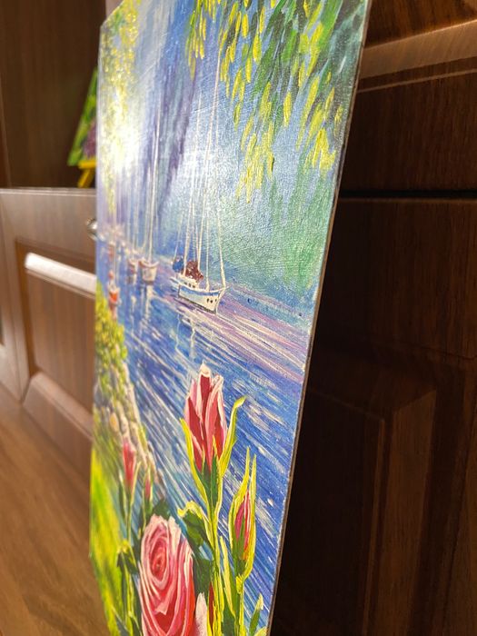 Картина акрилом цветы.