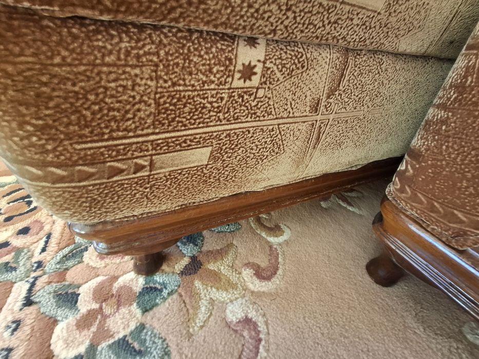 Canapea lemn masiv + două fotolii