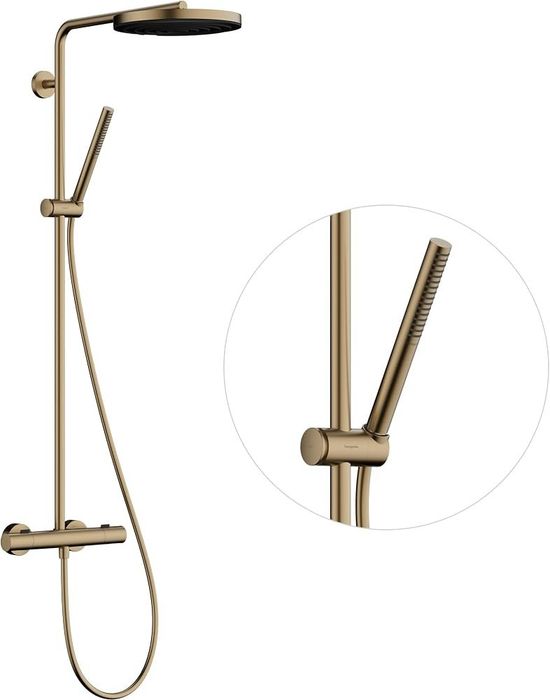 Coloana de dus cu termostat si para de 260 mm finisaj bronz periat hansgrohe Pulsify S Puro 24222140