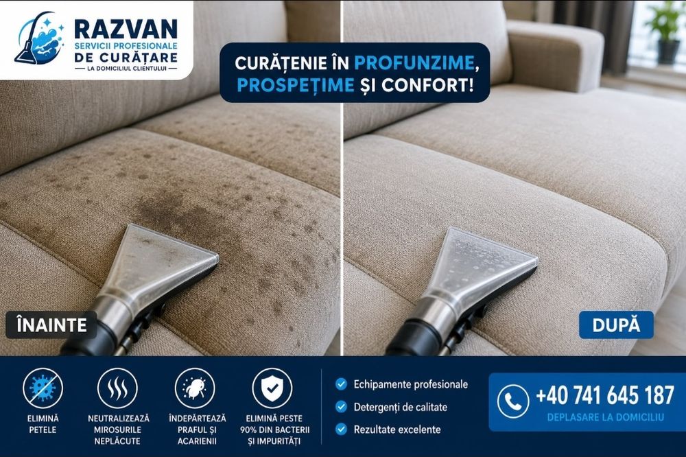 Servicii de curatare coltare, canapele, saltele, mochete