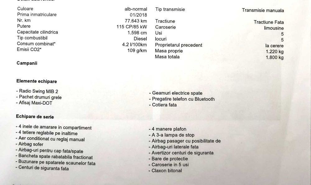 Skoda Rapid diesel An2018