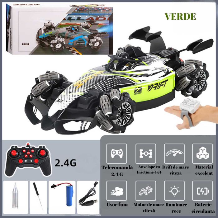 Masinuta de Curse,Telecomanda/Senzori de gest, 34.5x17x9.Tractiune 4x4