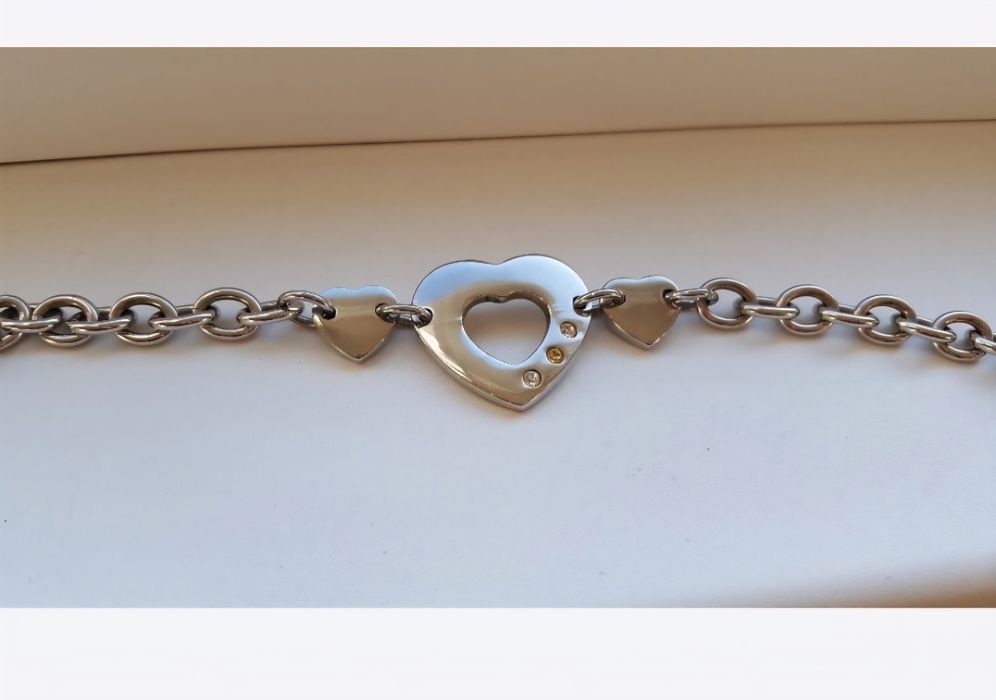 Ефектен колан с камъни цирконии, 94-101см и  дамска гривна Zable