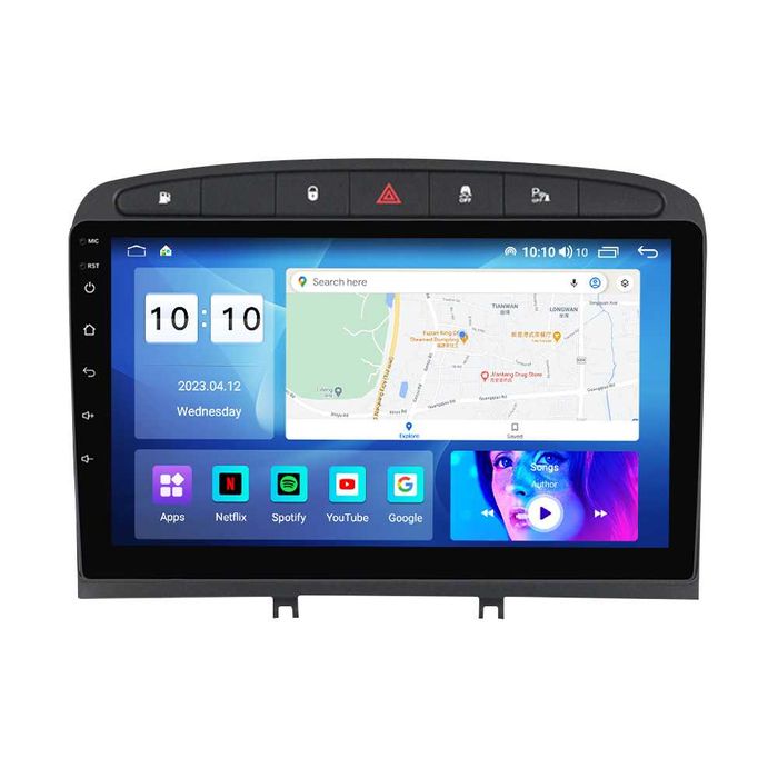 NAVIGATIE Android 14 Peugeot 308 2007 2013 1/8 Gb Waze CarPlay CAMERA