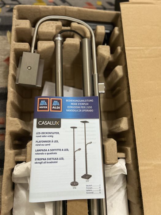 Lampă de podea LED cu lumină de lectură reglabilă