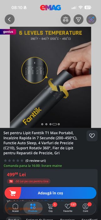 Ciocan de lipit nou doar desigilat