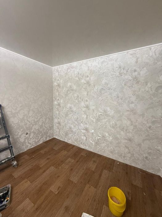 Обои жабыстыру,поклейка обоев.