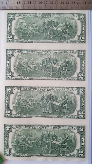Banknote 2 dolari uncut