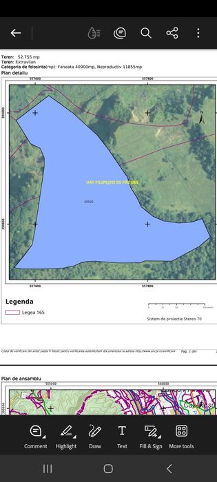 Vand teren extravilan 52.755 mp si 57.400mp -  Filipestii de Padure