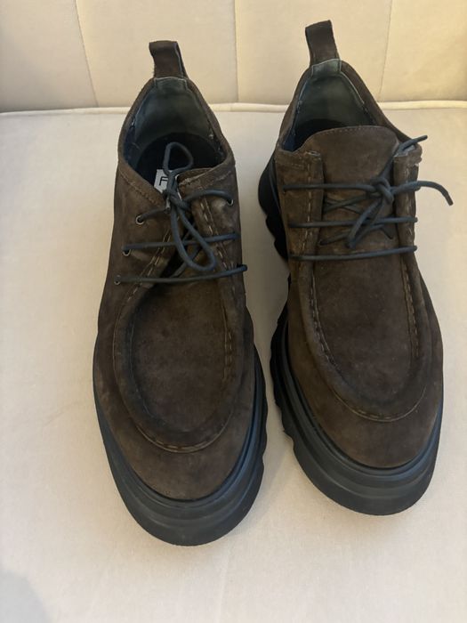 Замшевые лоферы коричневые