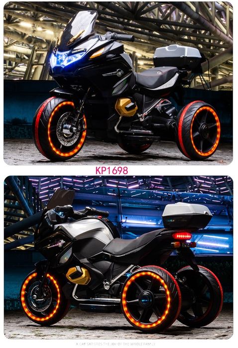 Самый большой полицейский мотоцикл для детей с мигалками и пультом