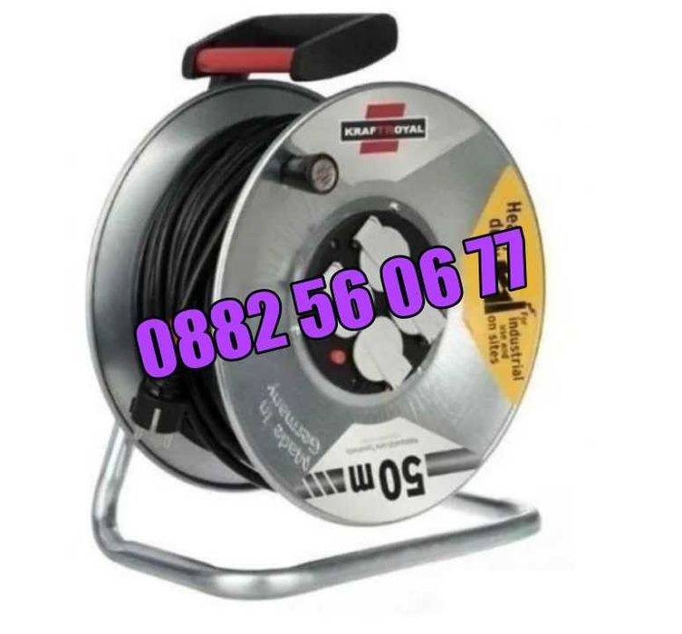 Ел. удължител макара 50 метра с 4 гнезда