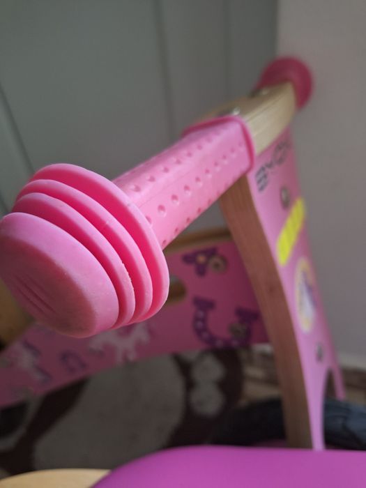 Дървено колело за баланс BYOX Woody розово 2бр