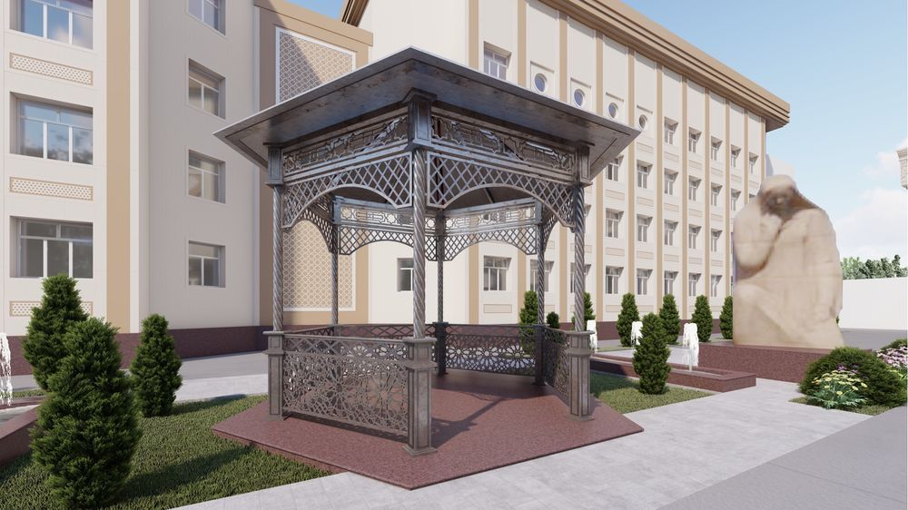 Беседка навес ограждения металл конструкция