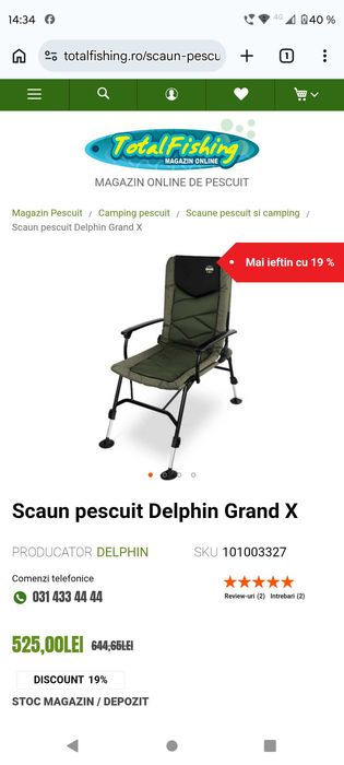 Scaun pescuit Delphin grand x