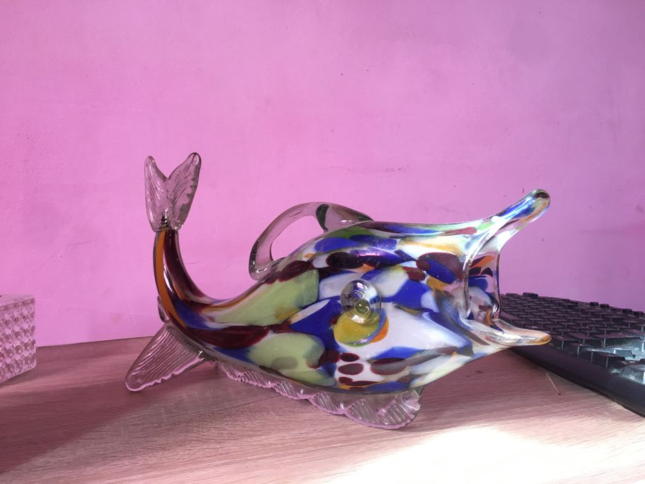 Pește decorativ din sticlă – piesă de colecție, dimensiune mare