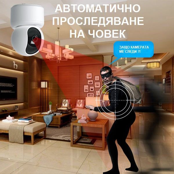 Интелигентна WIFI/IP охранителна камера 2K ULTRA HD с  355°  /SMK003/