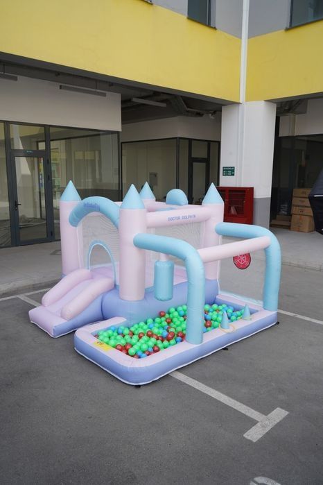 Детский батут с бассейном с компрессор (287×262×182). Бесплатный дост