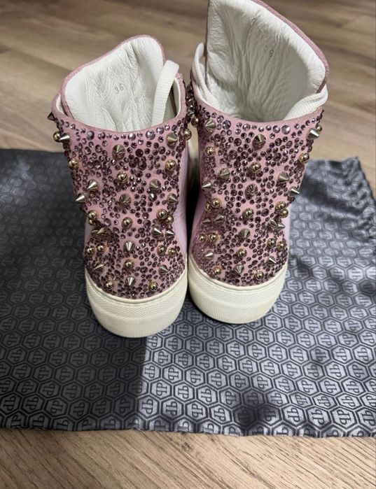 Philipp Plein Crystal High-Top Sneakers