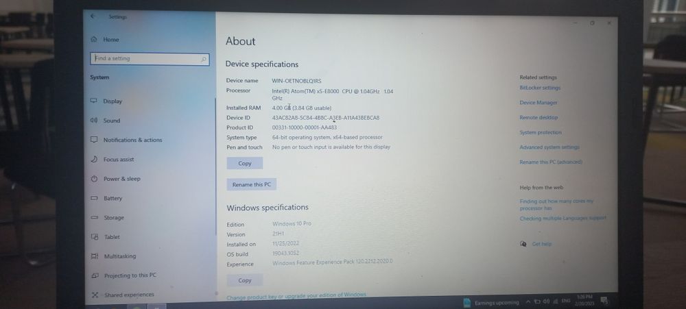 Acer intel nootbook 2019