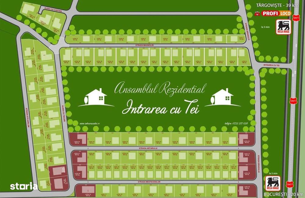 Terenuri cu curent, gaze, in rate 500€/luna Tartasesti, Baldana, Gulia