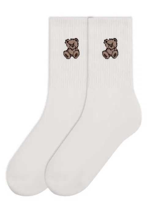 Белые детские носки с рисунком из хлопка