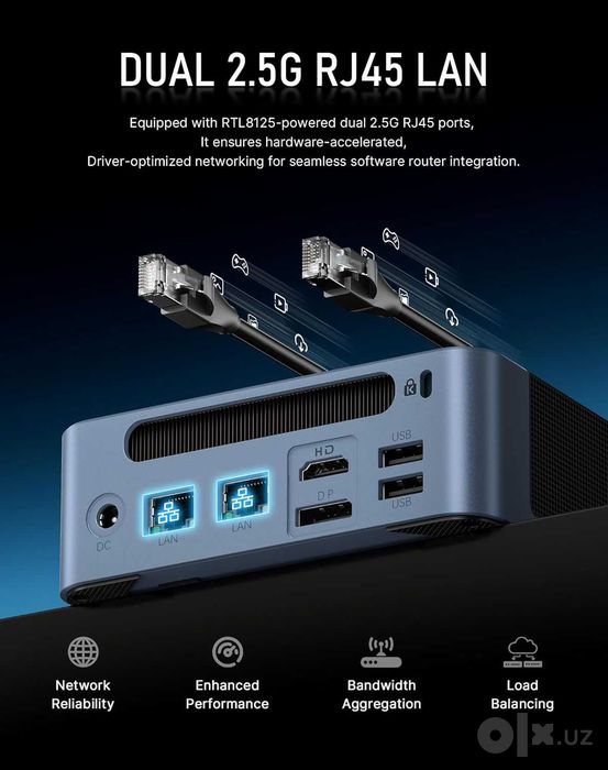 Mini PC Мини Пк BOSGAME E5 AMD Ryzen 3 5300U 16GB DDR4 1TB SSD