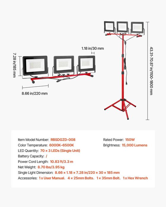НЕМСКА LED работна лампа на статив + Подарък ЛЕД ФЕНЕР