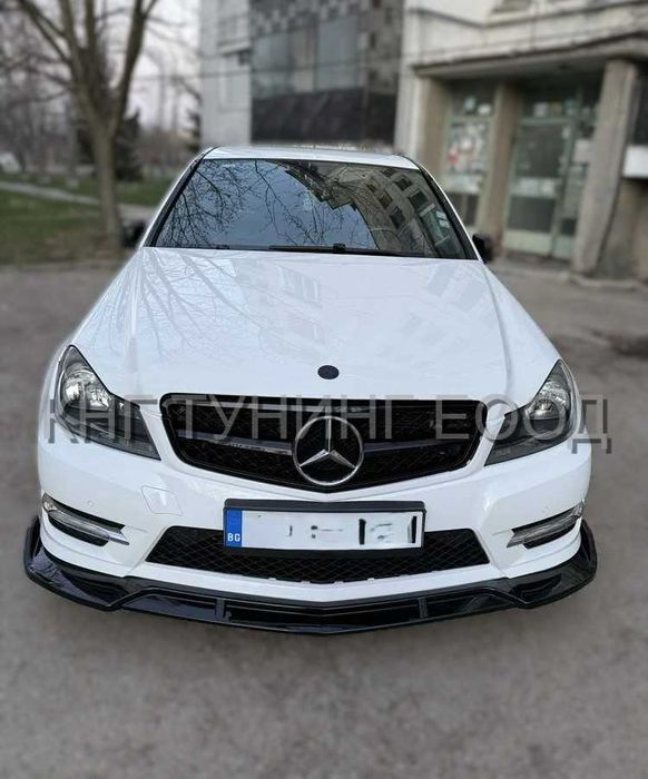 Брабус преден лип спойлер за мерцедес в204 фейс амг / mercedes w204 facelift amg lip spoiler brabus / добавка за предна броня / нож