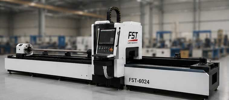 Mașină debitare laser pentru țevi metalice FST-6024, 6 metri, Ø10-240 mm, nouă