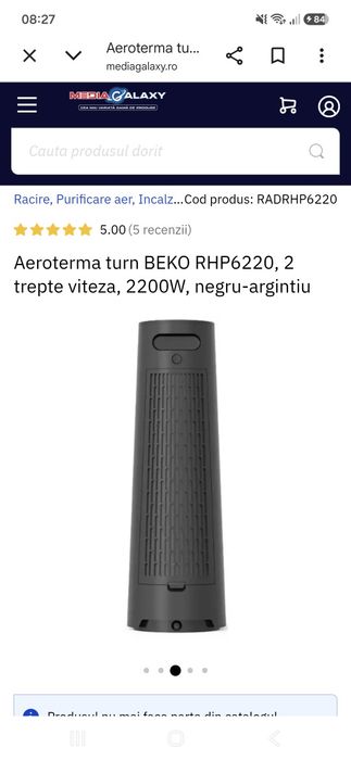 Aeroterma turn BEKO  RHP6220