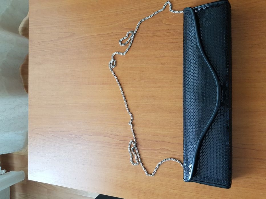 Geanta plic neagra cu paiete