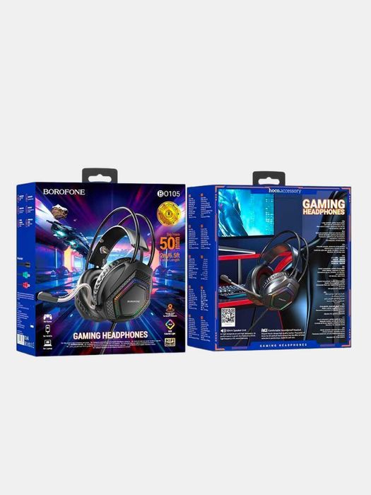 Наушник для студии и для игры Borofon rgb telefonga va noutbuk PCga ha