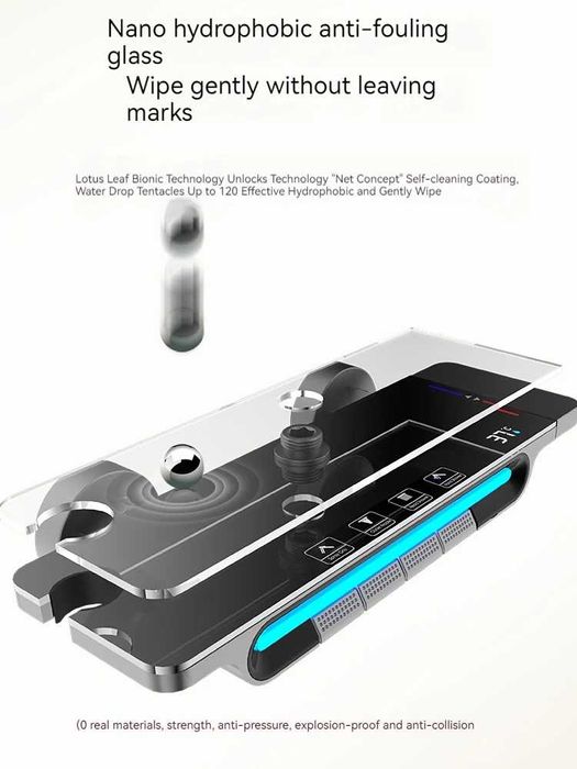 Модерен интелигентен термостатен душ с дисплей и LED подсветка