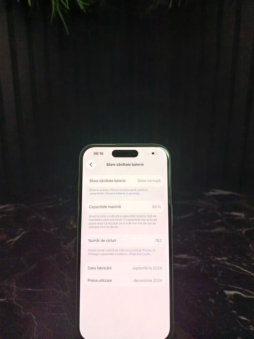 Noble Amanet - iPhone 16 - Baterie 90% - Ca NOU